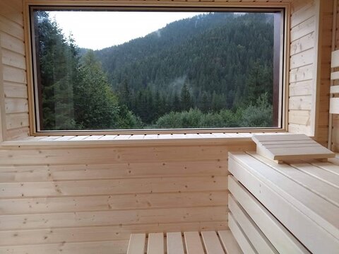 výhľad z fínskej sauny