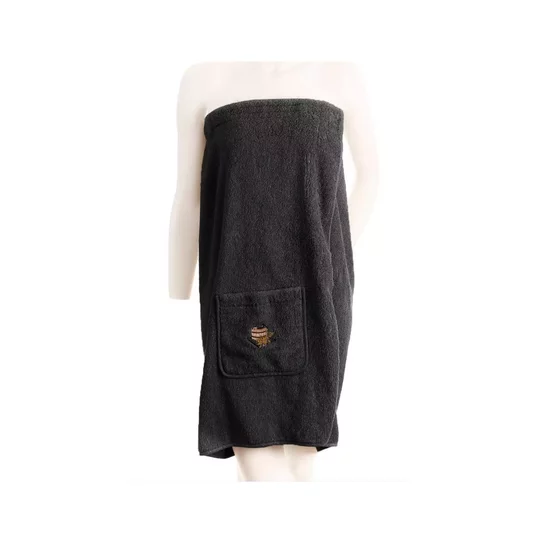 Dámsky kilt do sauny - 100% bavlna - čierny - 75x140 cm