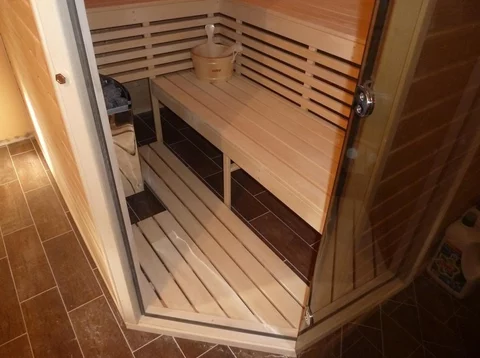 Fínska sauna detail realizácie Fínska sauna detail realizácie