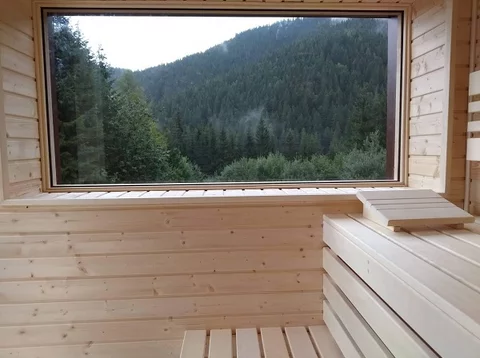 fínska sauna s krásnym výhľadom fínska sauna s krásnym výhľadom