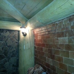 soľná fínska sauna interiér