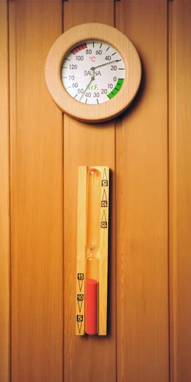 teplomer a časovač v saune teplomer a časovač v saune