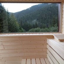 výhľad z fínskej sauny