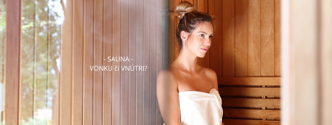 žena vo vonkajšej saune